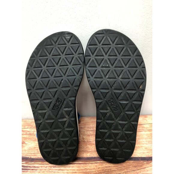 Teva Original Platform Sandals Ankle Strap Blue Black Womens 6 (7m54) - Picture 7 of 10